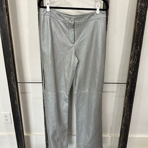 St. John 100% leather silver pants, NWT Sz 12